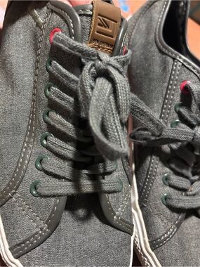 Ben Sherman Men's Gray Canvas Sneakers with Subtle Accent Details